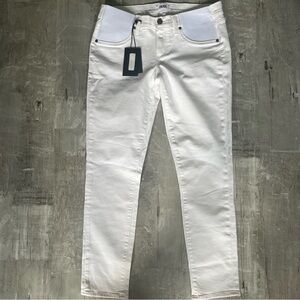 Paige Skyline Ankle Peg in Optic White Maternity Jeans Sz 27 NWT